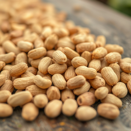 Close-up of peanuts on feeding table