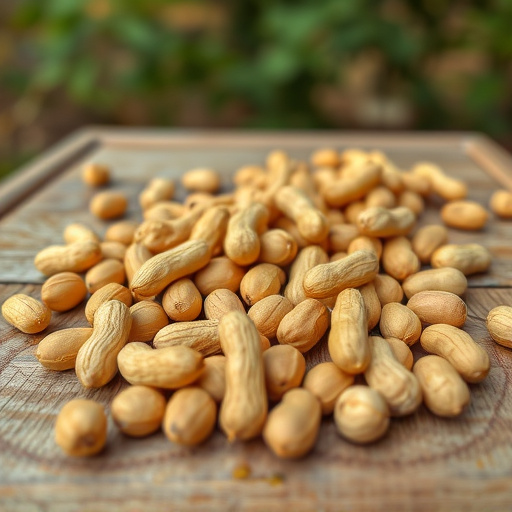 Close-up of peanuts on feeding table
