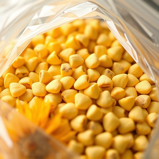 Close-up of premium sunflower hearts in bag