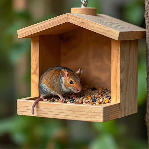 Close-up of rat-proof feeder design