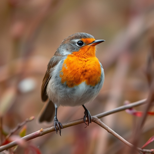 Close-up of robin in garden