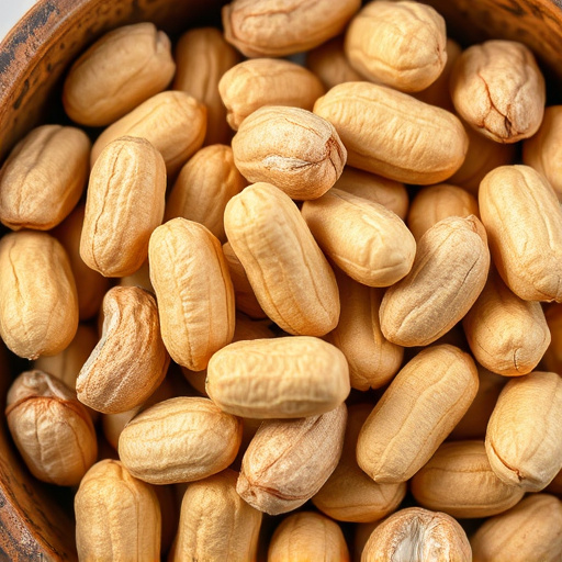 Close-up of shelled peanuts in bowl
