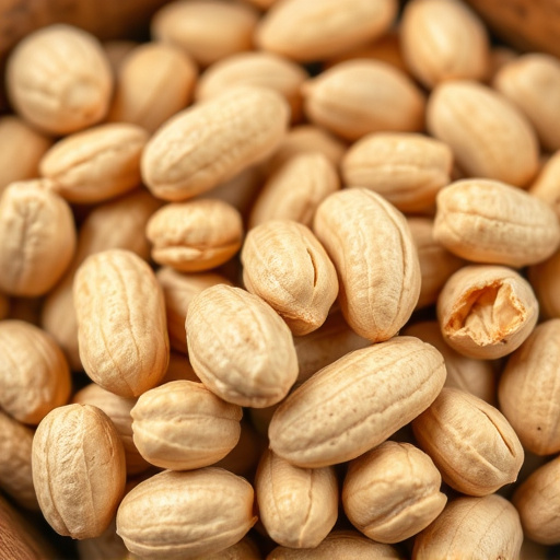 Close-up of shelled peanuts in bowl