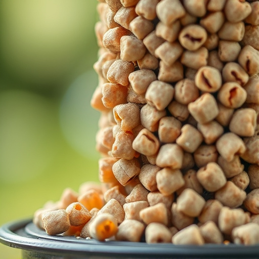 Close-up of suet pellets in feeder