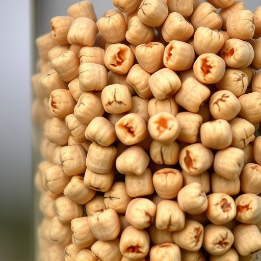 Close-up of suet pellets in feeder