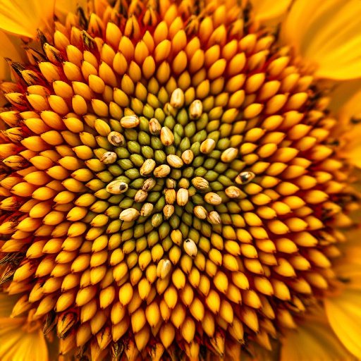 Close-up of sunflower and millet seeds