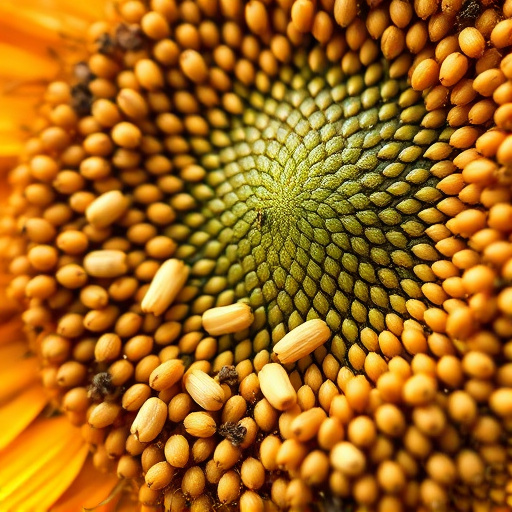 Close-up of sunflower and millet seeds
