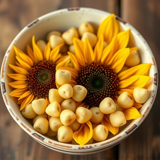 Close-up of sunflower hearts in bowl