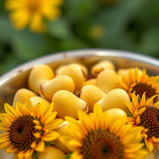 Close-up of sunflower hearts in bowl