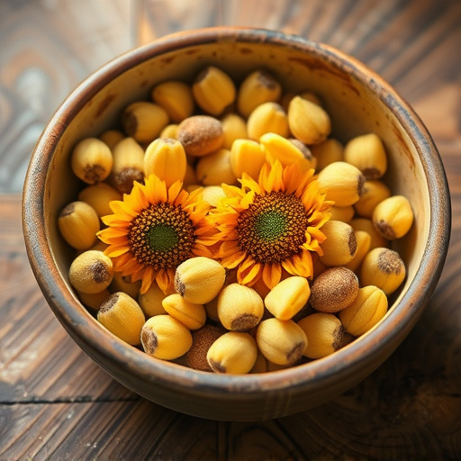 Close-up of sunflower hearts in bowl