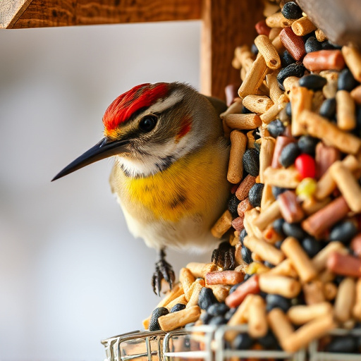 Close-up of wild bird food selection