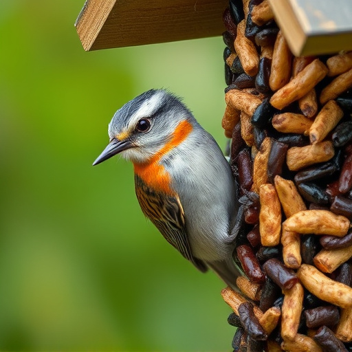 Close-up of wild bird food selection