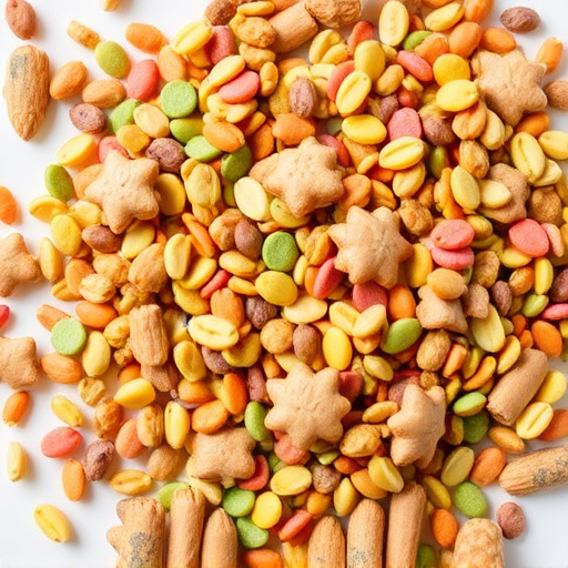 Colourful wheat-free bird food mix