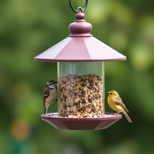 Covered bird feeder preventing seed spills
