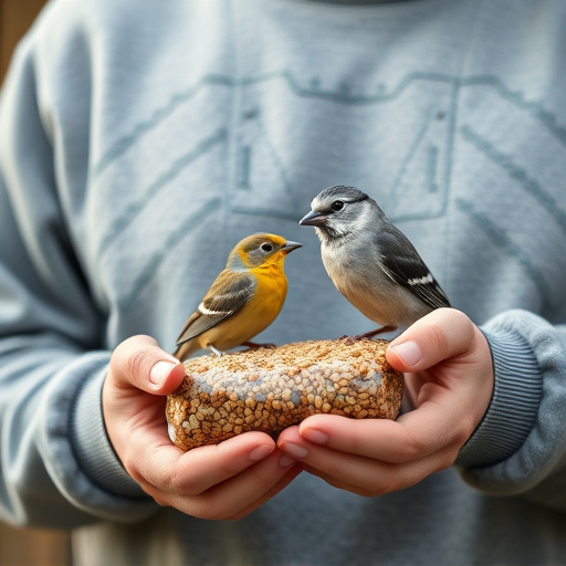 Customer holding budget bird food pack