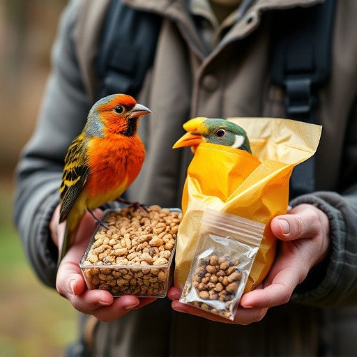 Customer holding budget bird food pack