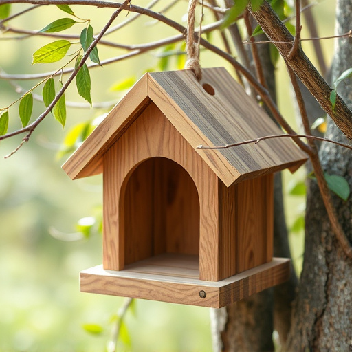 Decorative bird box in natural setting