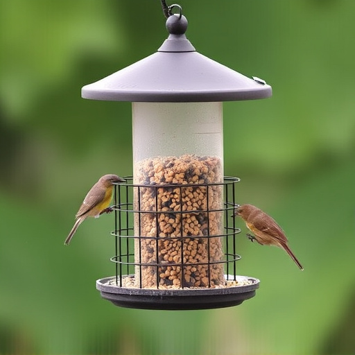 Elevated bird feeder with rat guard