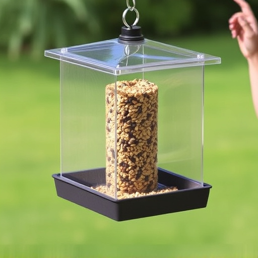 Enclosed seed feeder with drip tray