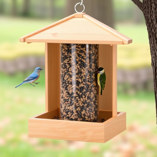 Enclosed seed feeder with drip tray