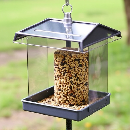 Enclosed seed feeder with drip tray