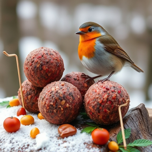 Fat balls placed near robin perch