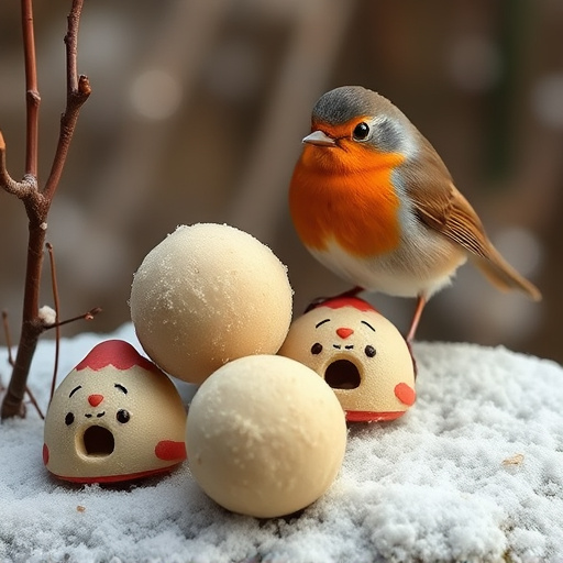 Fat balls placed near robin perch
