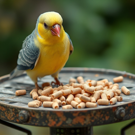 Fat pellets placed on bird table