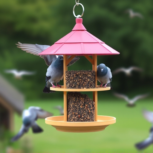 Feeder design deterring pigeons effectively