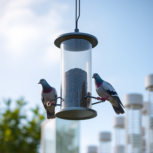 Feeder design deterring pigeons effectively