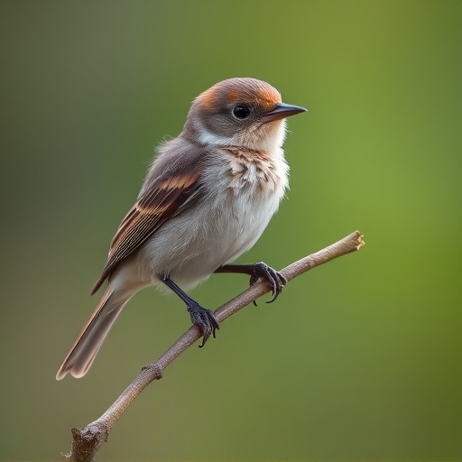 Fledgling bird perched, awaiting food