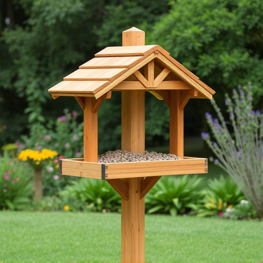 Freestanding station with seed and suet