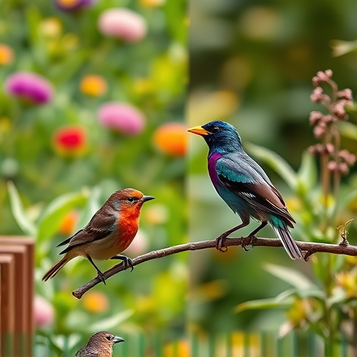 Garden birds near freshly delivered food