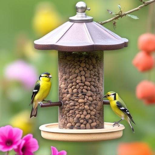 Garden feeder suited for finches, tits