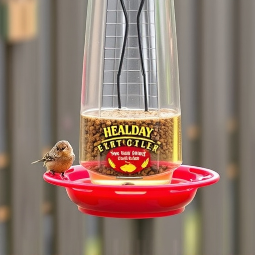 Hanging feeder with waste-catching tray