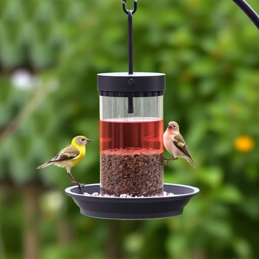Hanging feeder with waste-catching tray