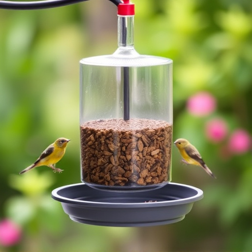 Hanging feeder with waste-catching tray