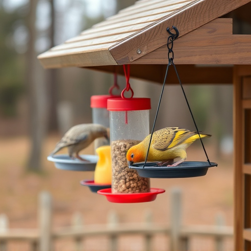 Hanging feeders attached to feeding station