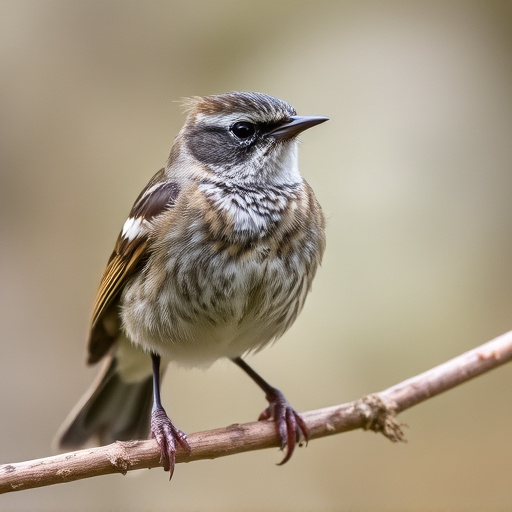 Juvenile robin with speckled chest feathers