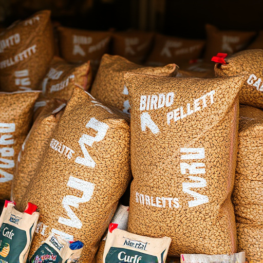 Large sacks of bird suet pellets