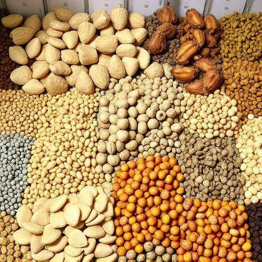 Large variety of seeds on display
