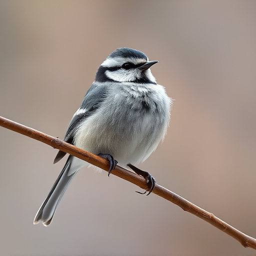 Long-tailed tit on tree branch