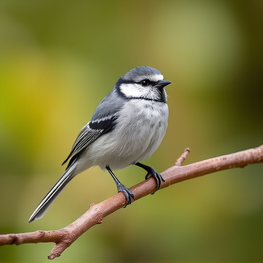 Long-tailed tit on tree branch
