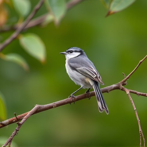 Long-tailed tit on tree branch
