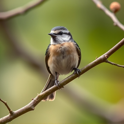 Long-tailed tit on tree branch