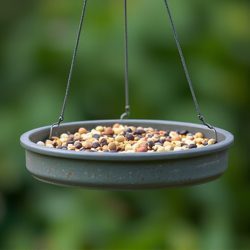 Low platform feeder with scattered seed mix