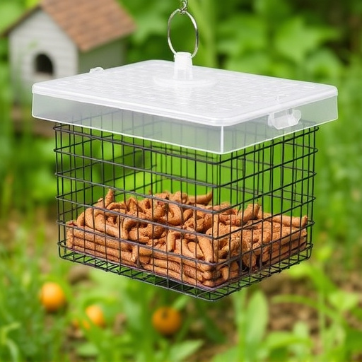 Mealworm feeder with protective wire mesh