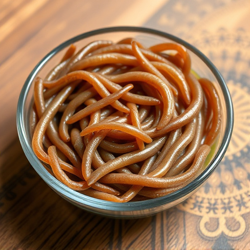 Mealworms offered in shallow dish