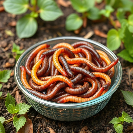 Mealworms served in shallow garden dish