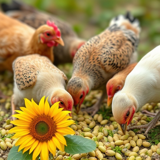 Mixed flock eating sunflower hearts